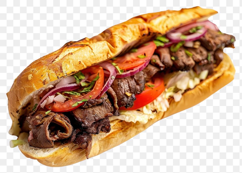 PNG Delicious kebab sandwich bread food meat.