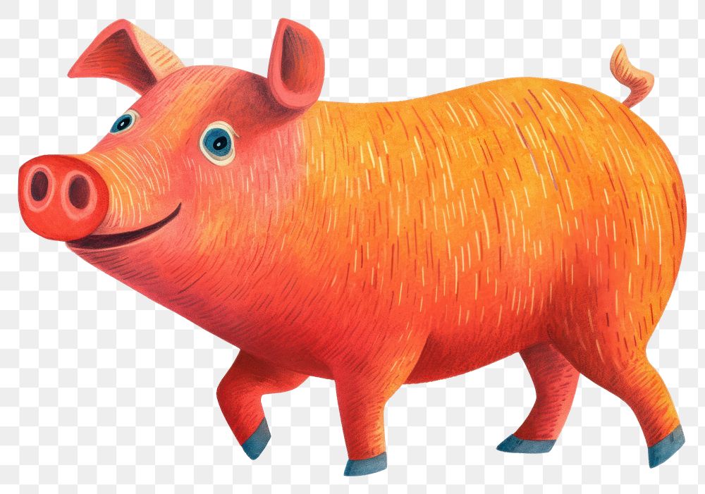 PNG A pig mammal animal white background.
