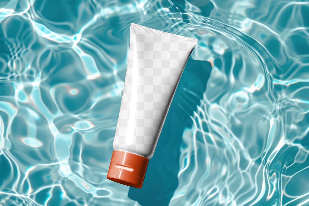 Skincare tube png product mockup, transparent design