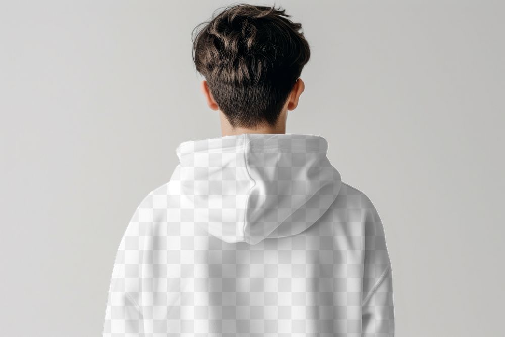 Hoodie rear view png product mockup, transparent design