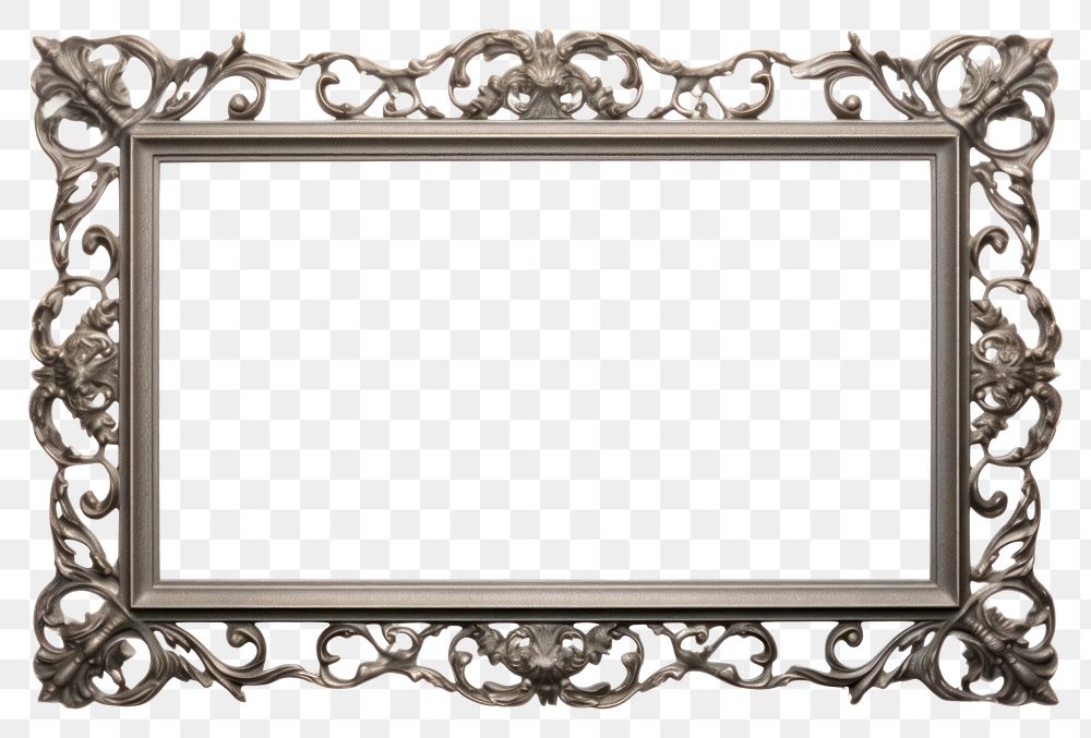 PNG Steel frame vintage mirror white background architecture.