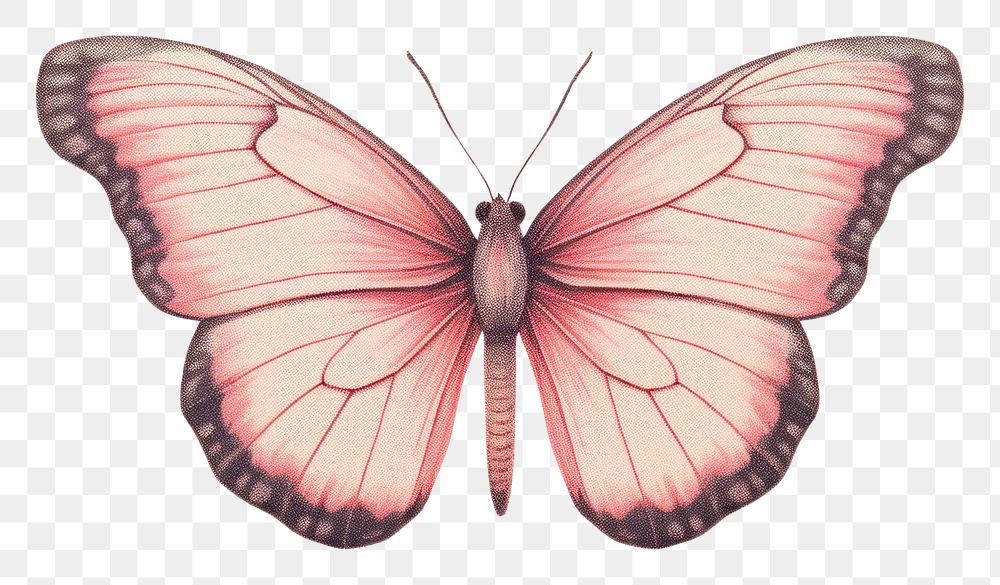 PNG Realistic vintage drawing of butterfly sketch animal insect.