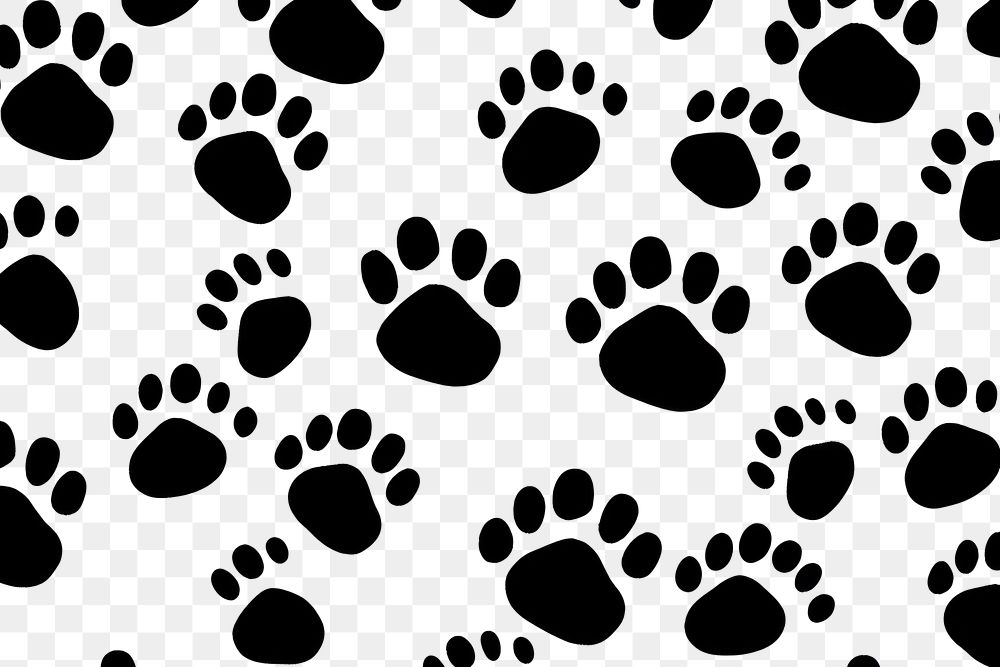 PNG Paws pattern black white backgrounds
