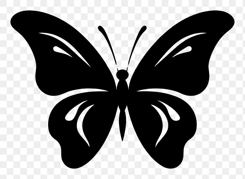 PNG Butterfly logo icon silhouette animal black.