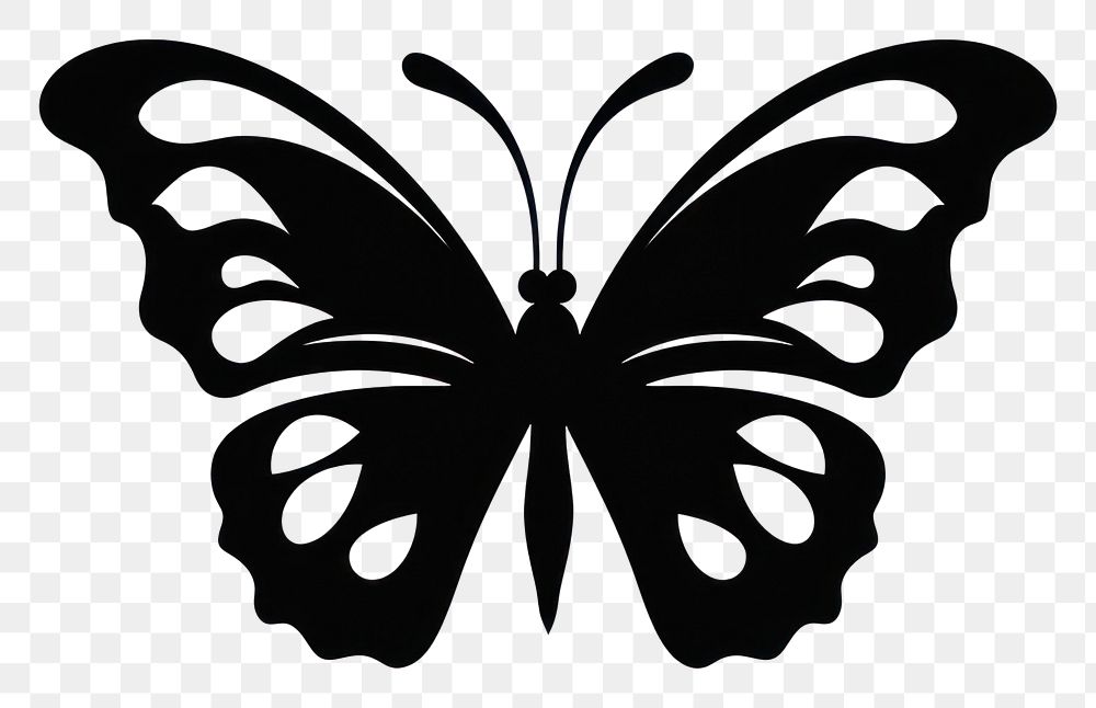 PNG Butterfly logo icon silhouette black white.