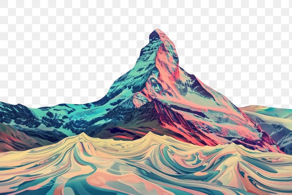 PNG Mountain painting art landscape.