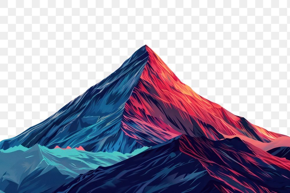 PNG Illustration mountain peak at sunrise art painting volcano
