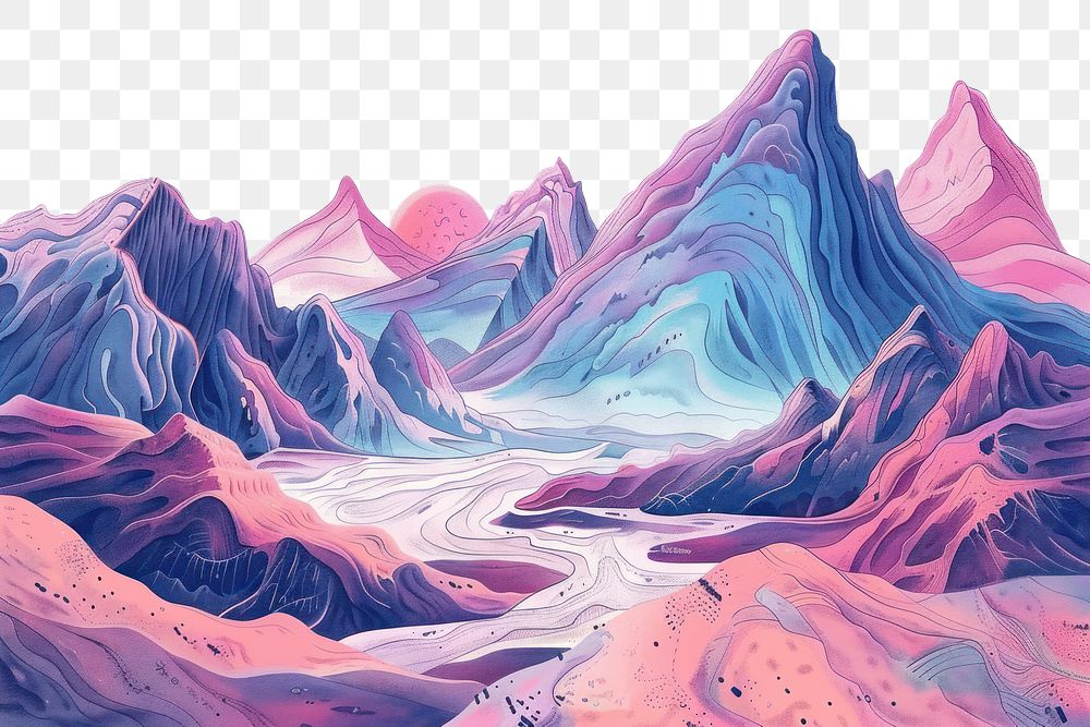 PNG Illustration Mountain valley art backgrounds mountain.