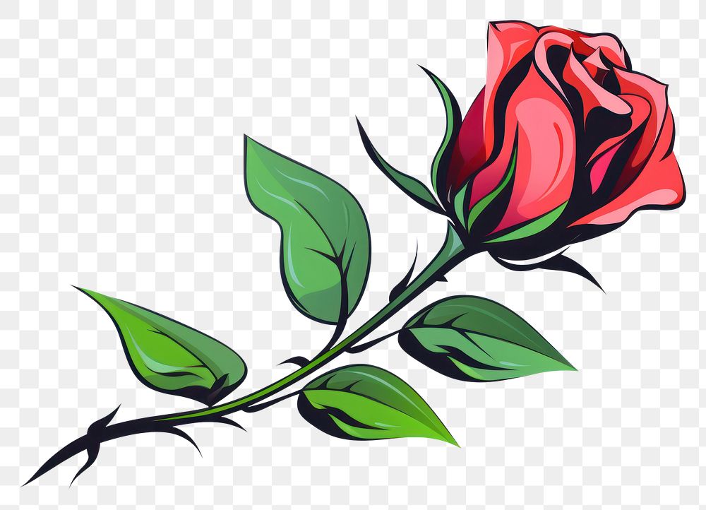 PNG Rose flower plant white background.