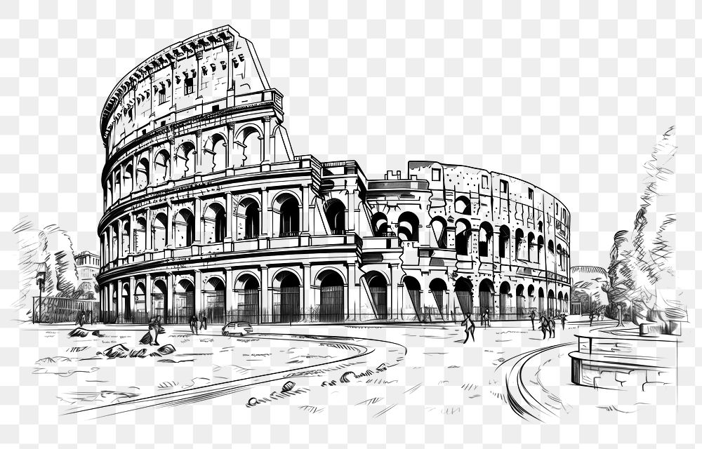 PNG Liner sketches Rome drawing architecture.