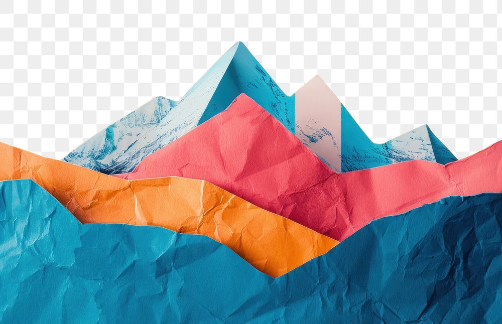 PNG Retro collage of Mountain mountain outdoors origami.
