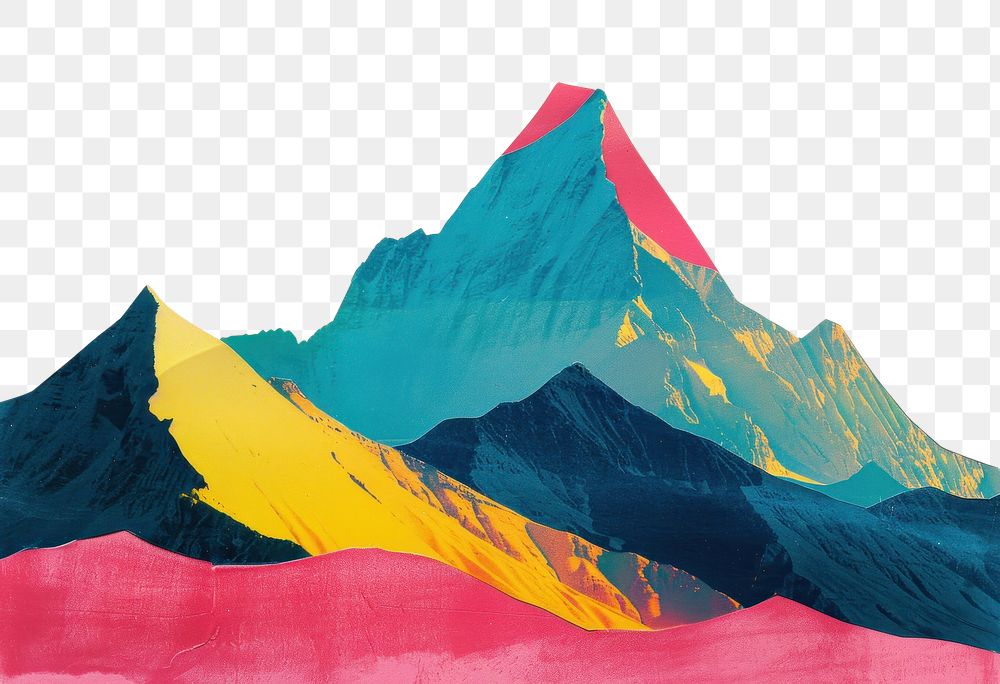 PNG Retro collage of Mountain mountain painting nature