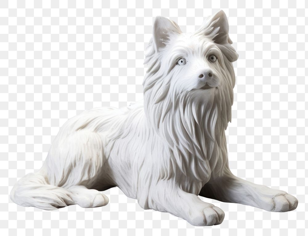 PNG White dog statue figurine mammal animal.