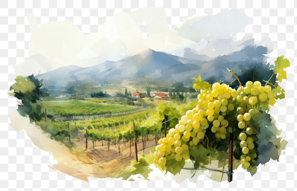 PNG Vineyard landscape outdoors painting.