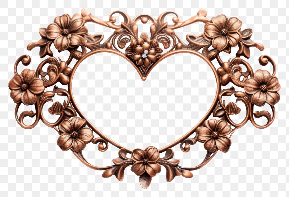 PNG Heart vintage ornament frame jewelry locket flower.