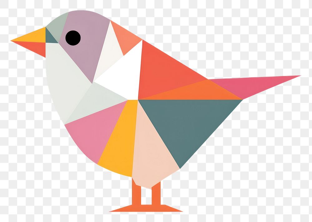 PNG Aesthetic geometric bird art cartoon animal.
