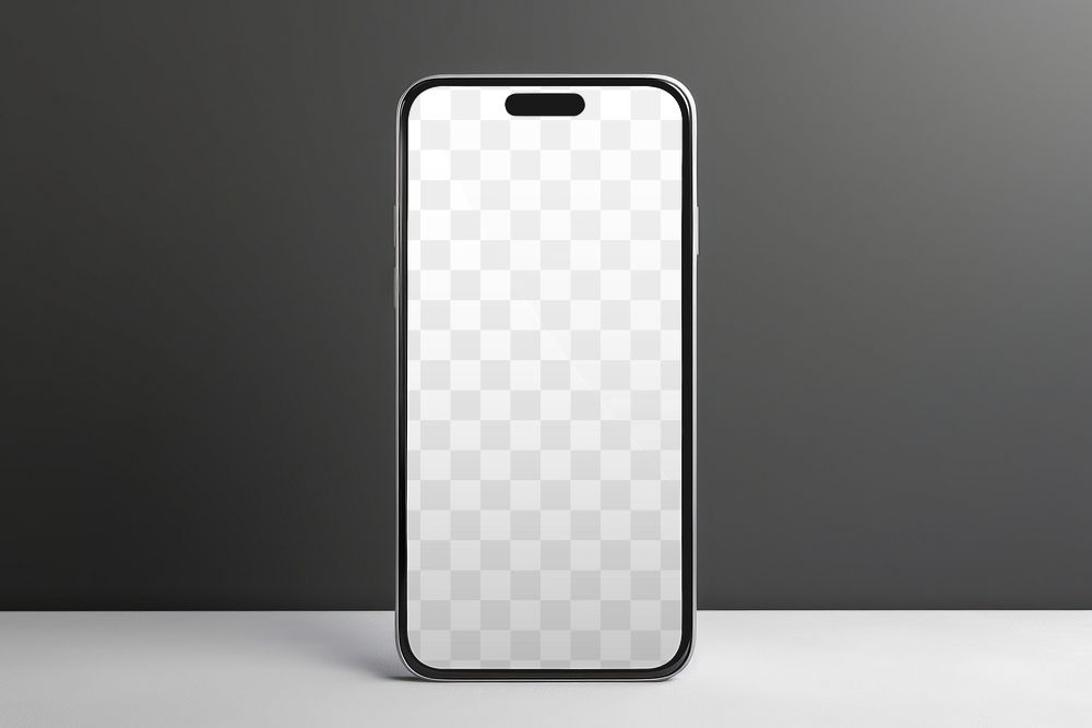 Mobile phone screen png product mockup, transparent design