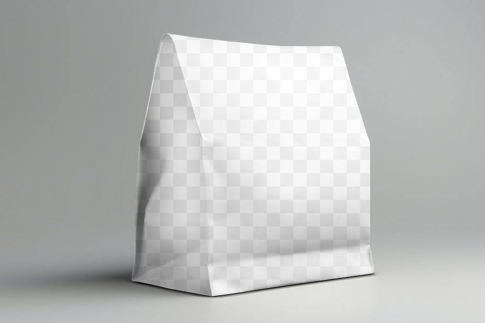 Snack pouch bag png mockup, transparent design