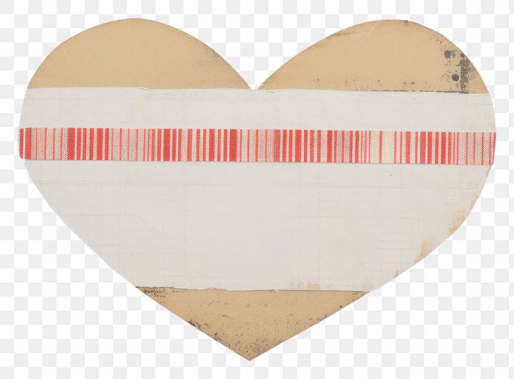 PNG Tape stuck on heart sticker paper white background rectangle.