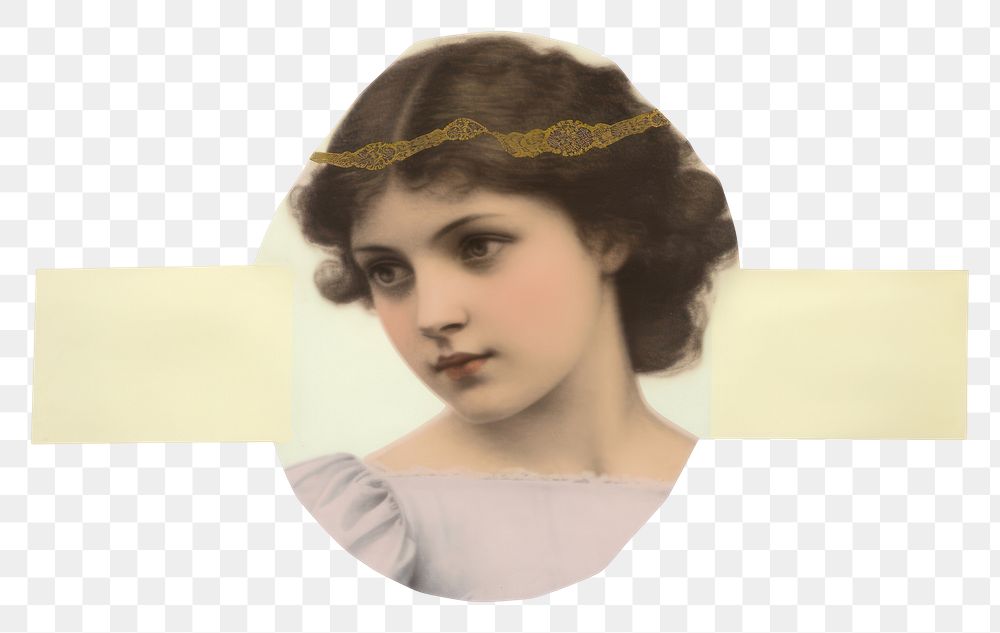 PNG Tape stuck on the angel white background accessories hairstyle.