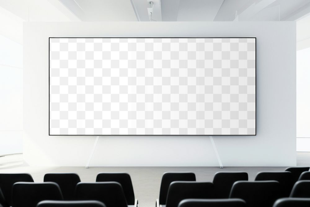 Meeting room TV screen png  mockup, transparent design