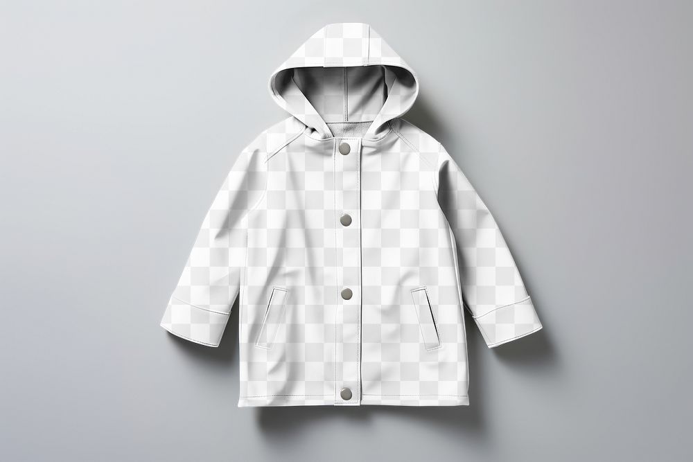 Kids raincoat png product mockup, transparent design