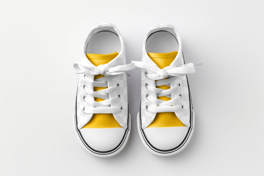 Kid's sneakers png mockup, transparent design