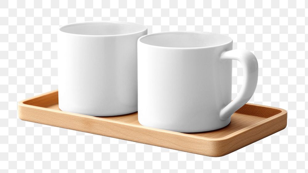 PNG White coffee mugs, transparent background