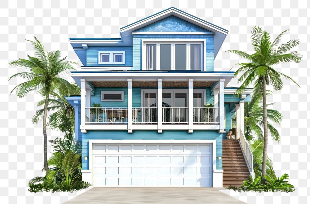 PNG Architecture illustration beach vacation house building villa white background.