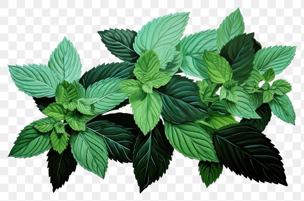 PNG Mint green plant herbs leaf.