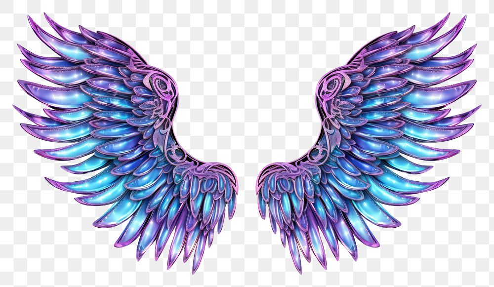 PNG Neon angel wings pattern accessories creativity.