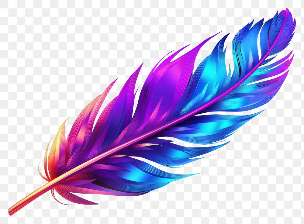 PNG Neon feather pattern nature lightweight.