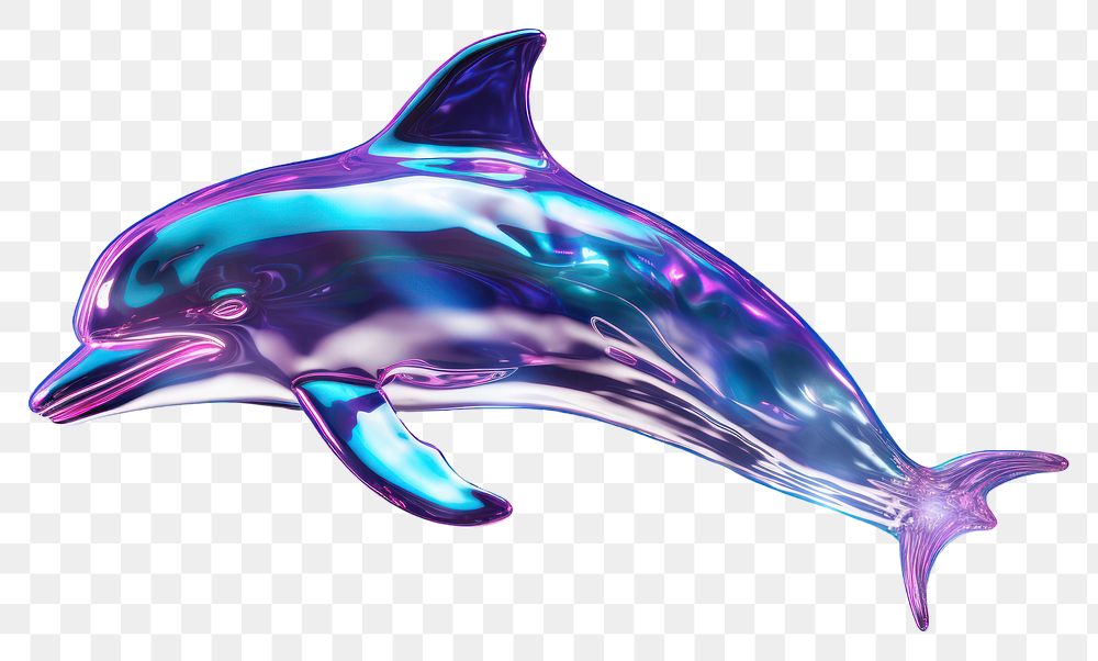 PNG Neon small dolphin animal mammal fish.