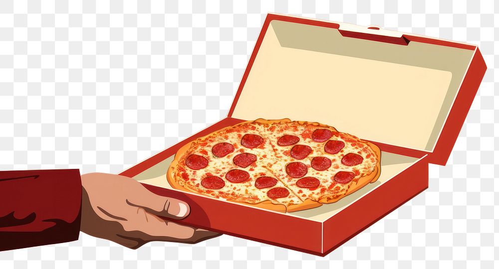 PNG Pizza food box pepperoni.