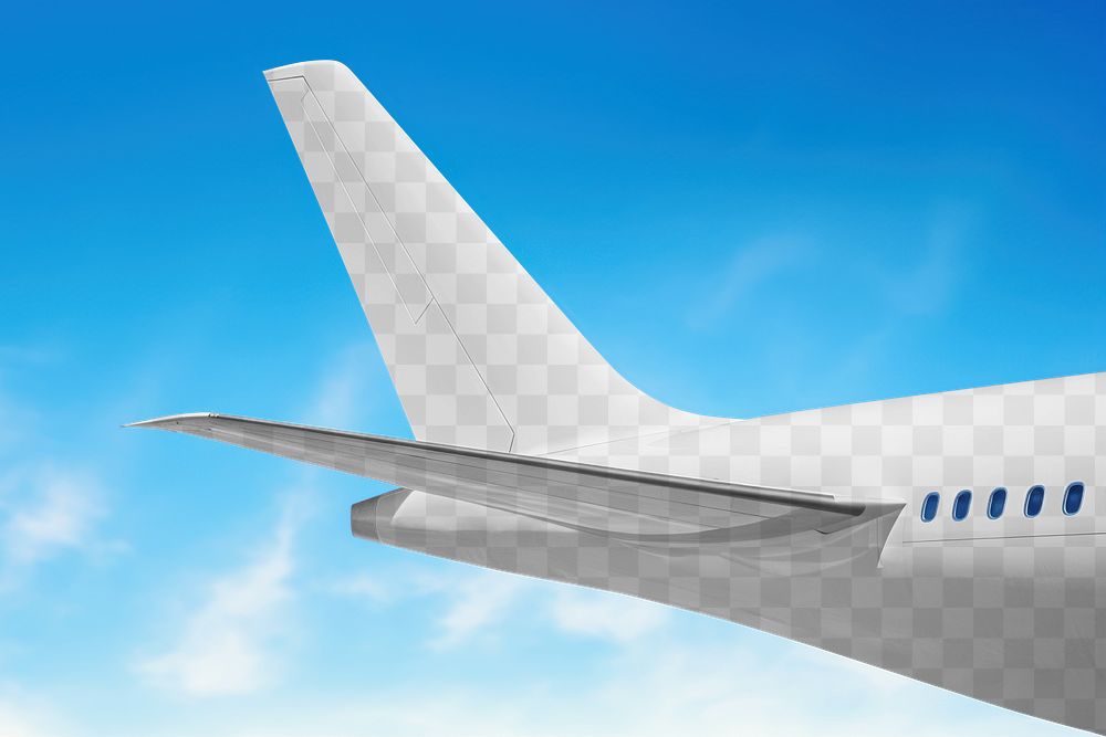 Plane tail png mockup, transparent design