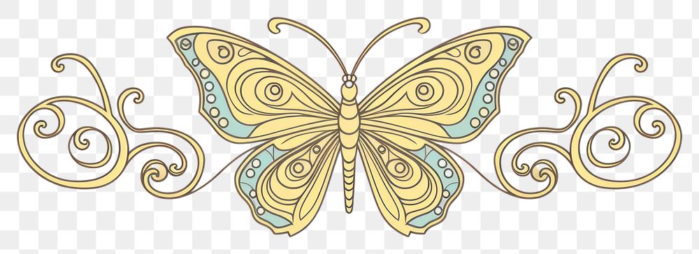 PNG Ornament divider butterfly pattern animal art.