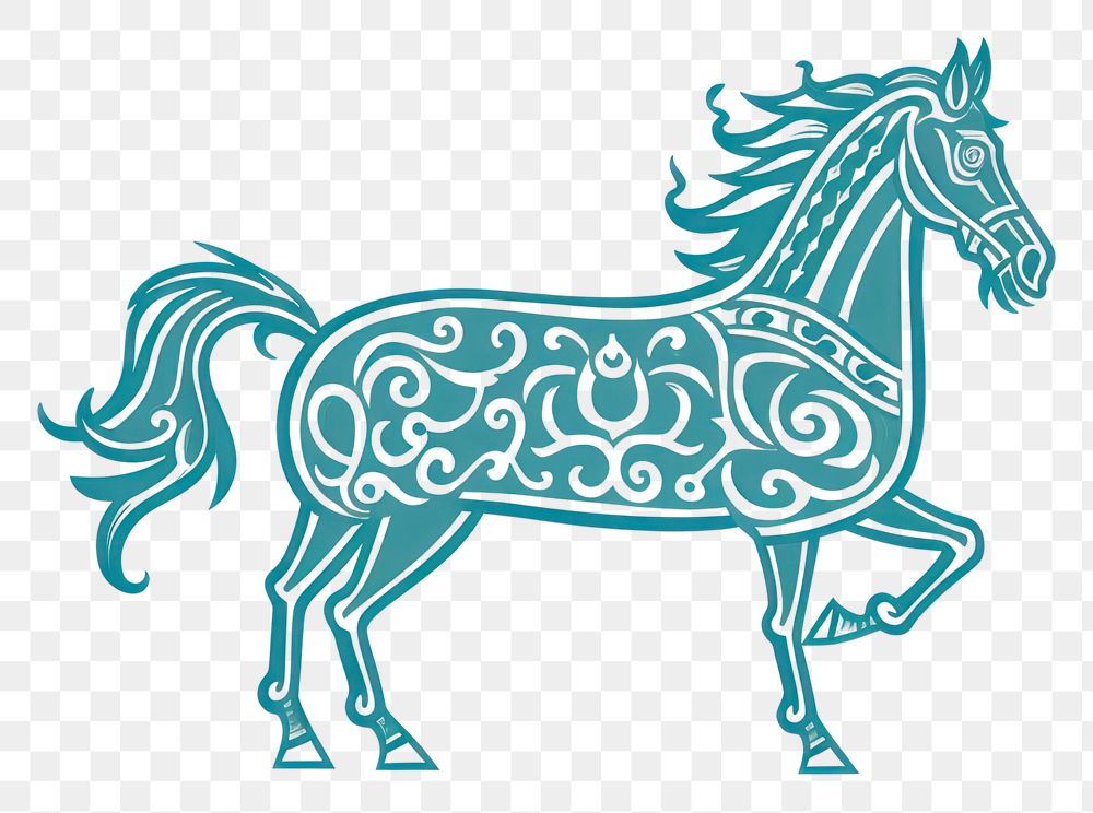PNG Ornament divider horse art drawing animal.