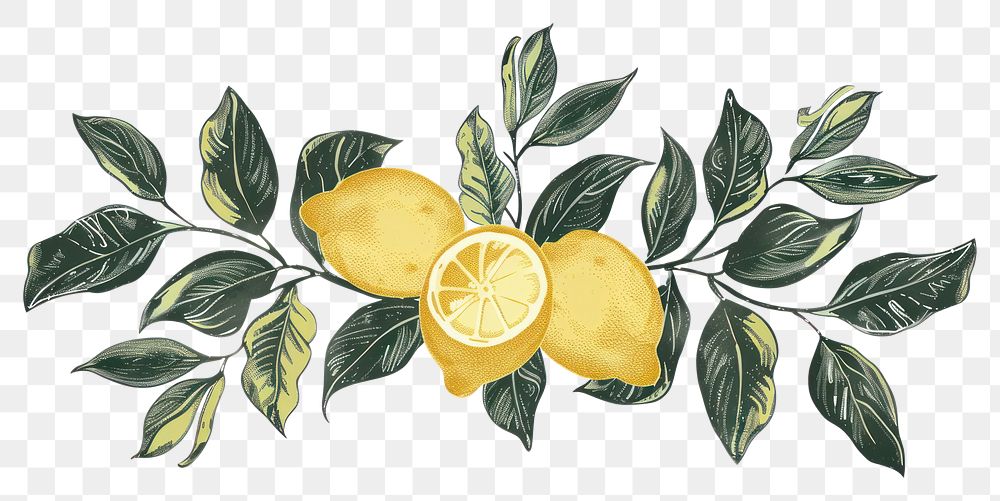 PNG Lemons divider ornament fruit plant food.