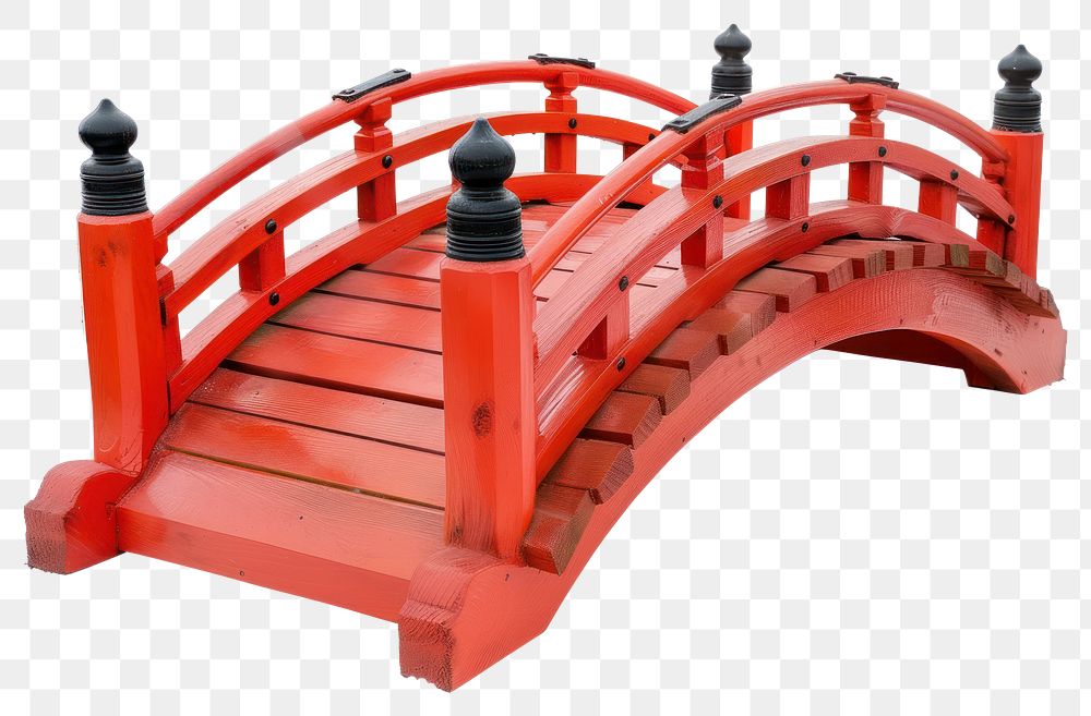 PNG Japanese bridge architecture red.
