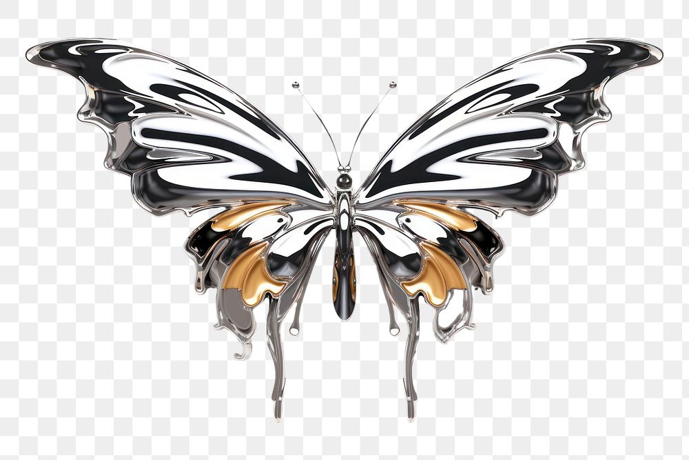 PNG 3d render of butterfly animal white background accessories.