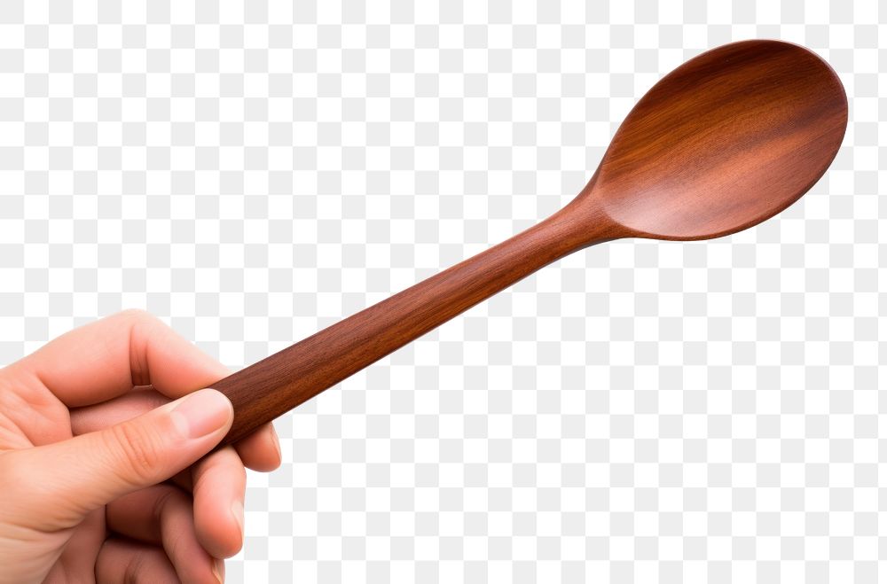 PNG Spoon and fork holding hand white background.