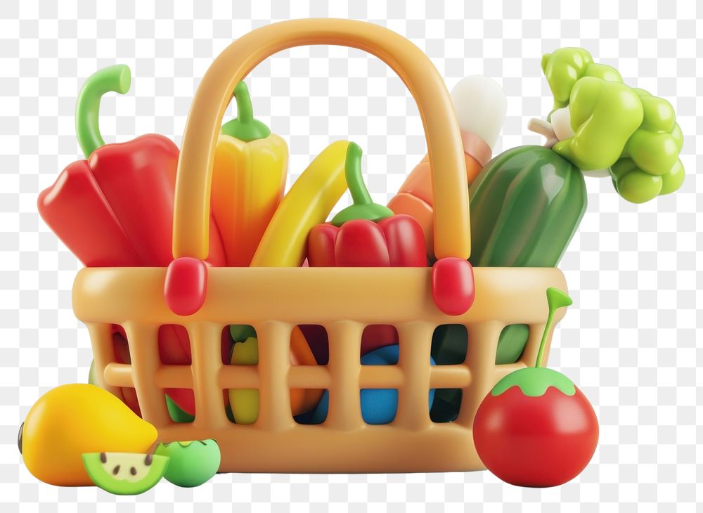 PNG Food ingredients basket vegetable plant.