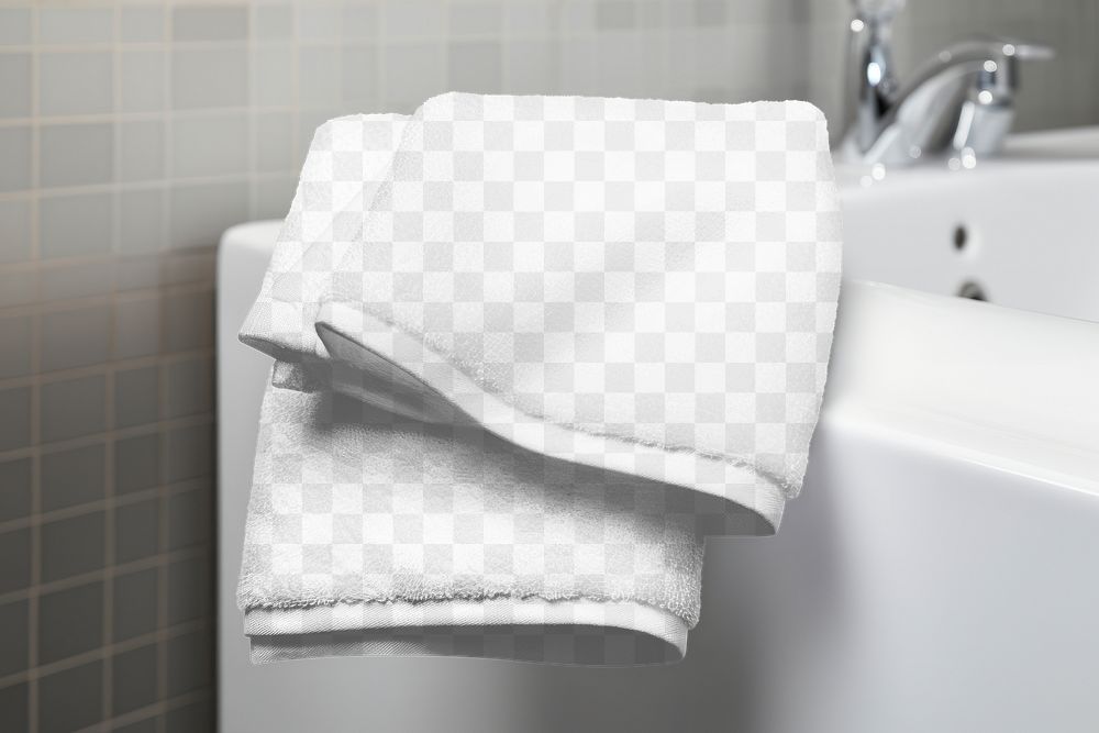 Towel png product mockup, transparent design
