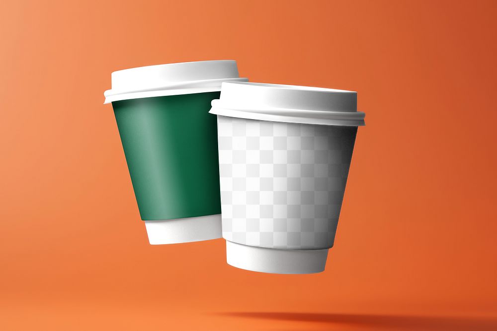 Disposable coffee cup png mockup, transparent design