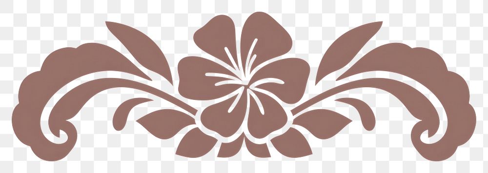 PNG  Hibiscus divider ornament pattern flower white background.