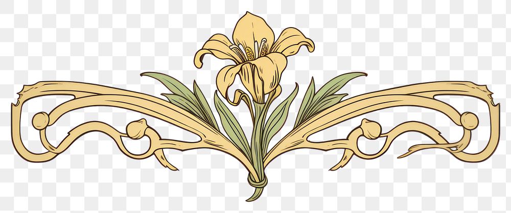 PNG Ornament divider lily pattern flower plant.