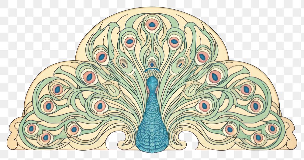 PNG Ornament divider peacock art drawing pattern.