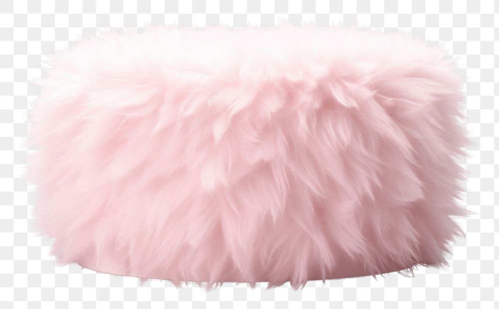 PNG 3d render cake fur fluffy white background furniture softness.