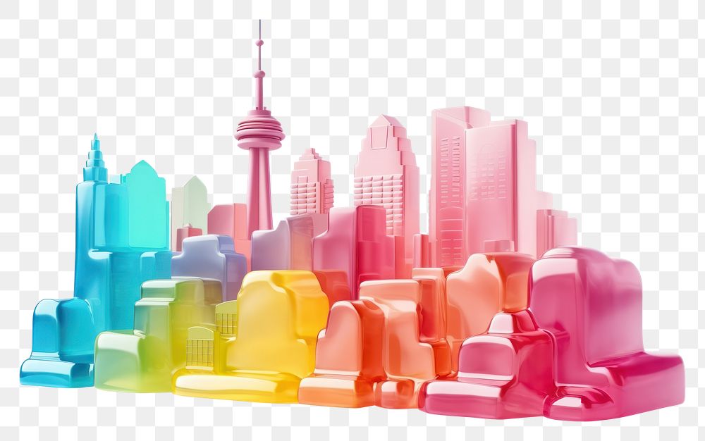 PNG 3d rendering of cute canada city white background architecture skyscraper.