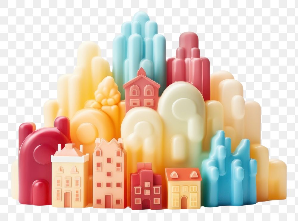 PNG 3d rendering of cute canada city white background confectionery construction.